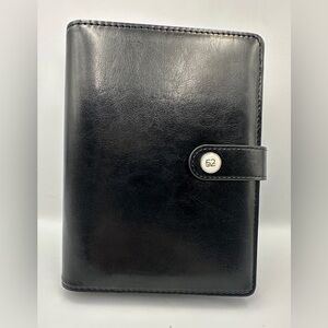 NEW The Paper Studio Black Faux Leather 6-Ring Planner A6 Binder Undated Inserts